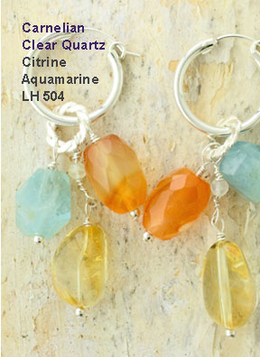  Carnelian Clear Quartz Earring